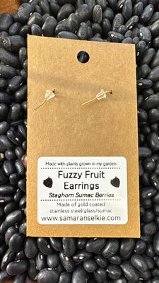 Fuzzy Fruit Earrings by Samaran Selkie • Staghorn Sumac Berries