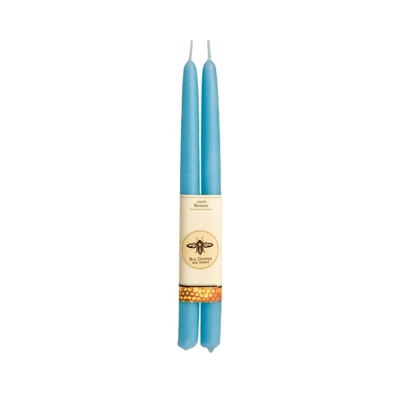 Taper Candles – 100% Pure Beeswax – Hand-Dipped, Size: Sky Blue, Type: Standard (12" x 7/8")