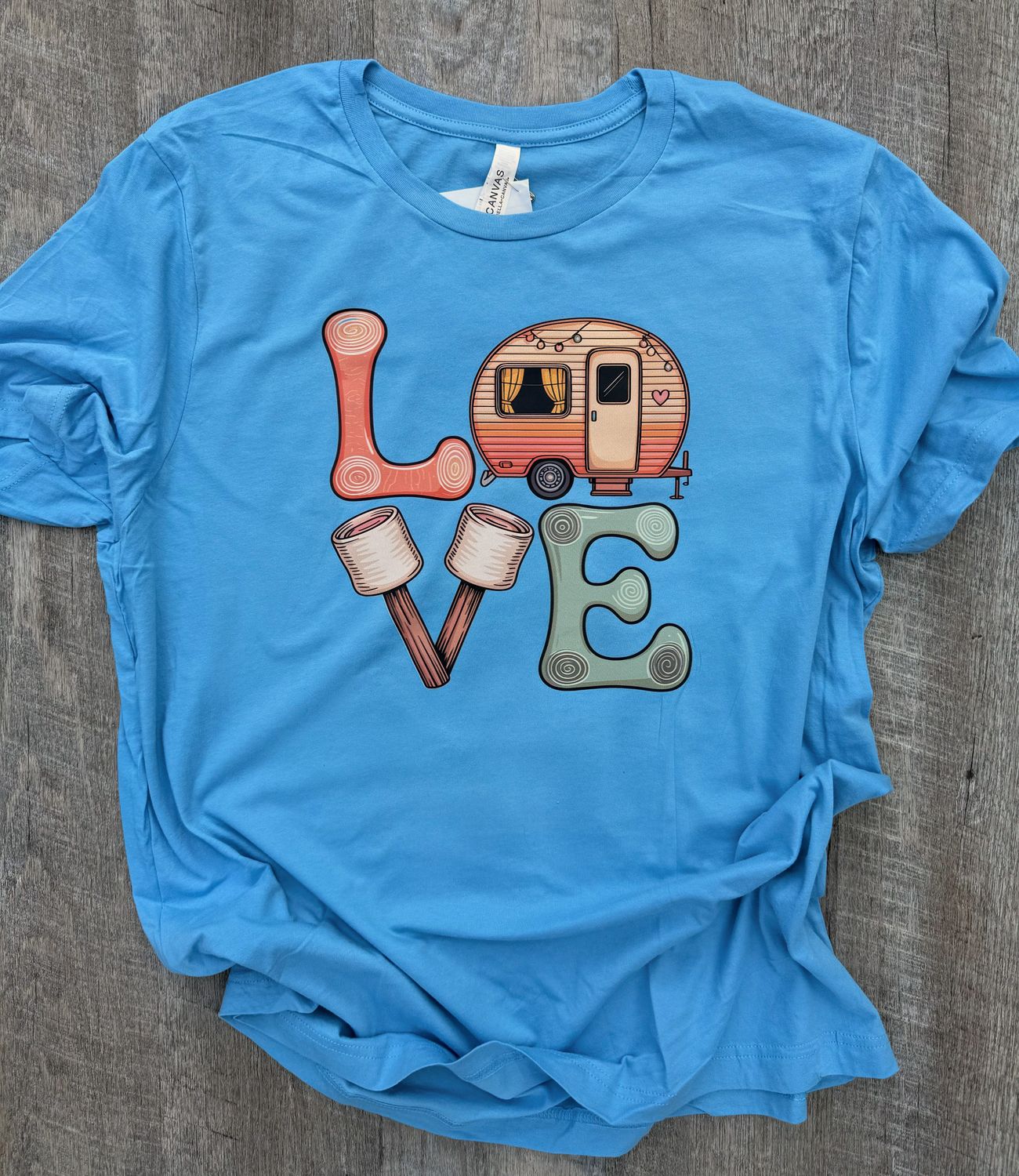 Love and Camping Design T-Shirt (Bella and Canvas)