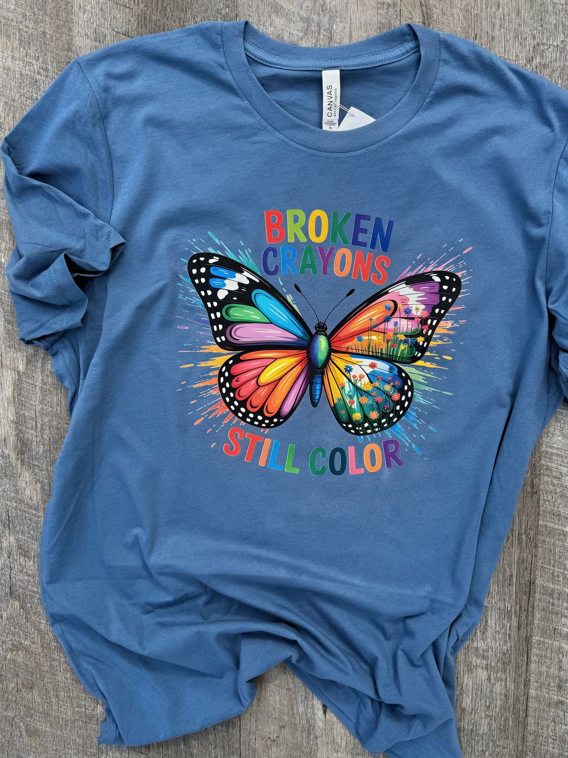 Broken Crayons T-Shirt (Bella and Canvas)