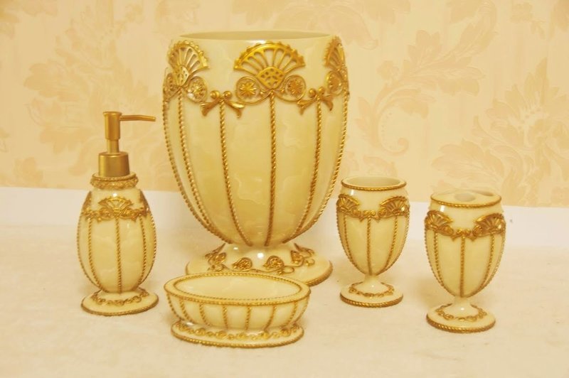 Marble effect Bathroom Accessory Set