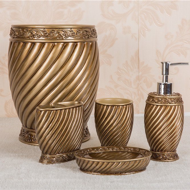 5PCS Luxury Polyresin Bathroom Accessory Set