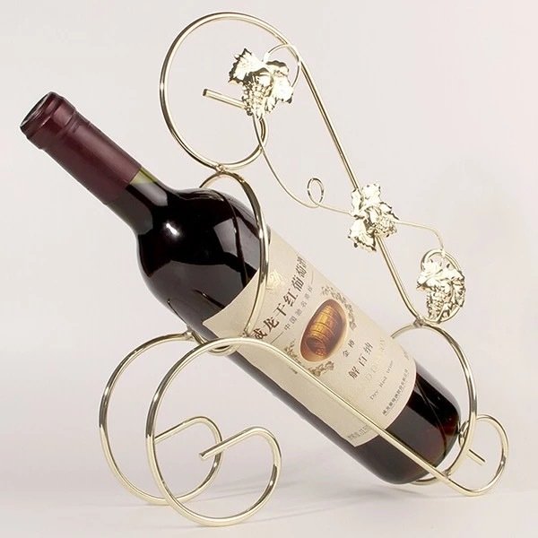 ROYAL OAK WIRE COLLECTION SINGLE BOTTLE TABLE/COUNTER WINE HOLDER SILVER