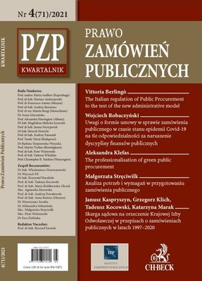 Kwartalnik "Prawo Zamówień Publicznych" nr 04/2021
