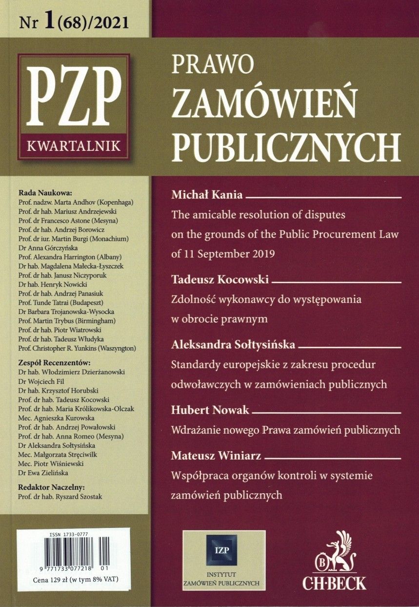 Kwartalnik "Prawo Zamówień Publicznych" nr 01/2021