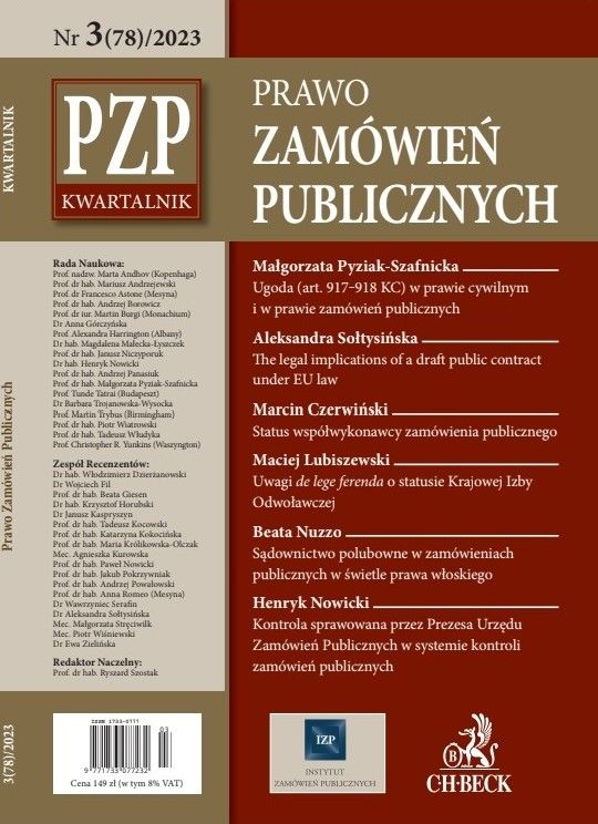 Kwartalnik "Prawo Zamówień Publicznych" nr 03/2023