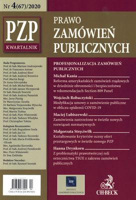 Kwartalnik "Prawo Zamówień Publicznych" nr 04/2020
