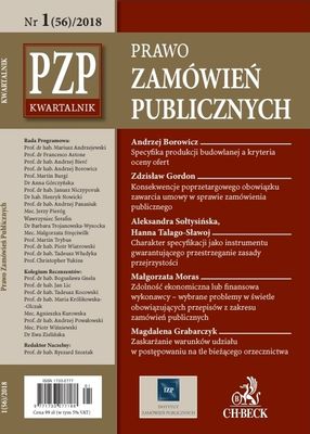 Kwartalnik "Prawo Zamówień Publicznych" nr 01/2018