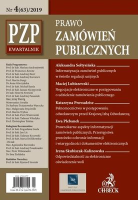 Kwartalnik "Prawo Zamówień Publicznych" nr 04/2019
