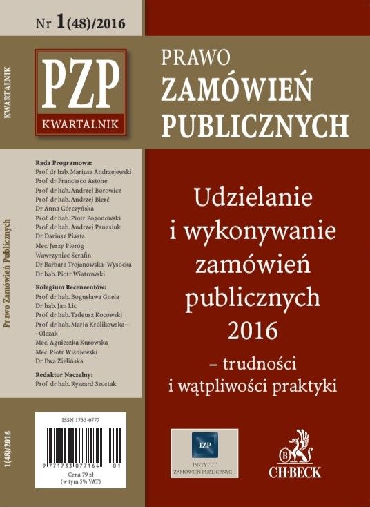 Kwartalnik "Prawo Zamówień Publicznych" nr 01/2016