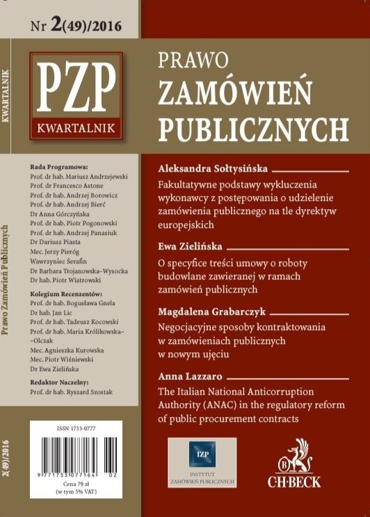 Kwartalnik "Prawo Zamówień Publicznych" nr 02/2016