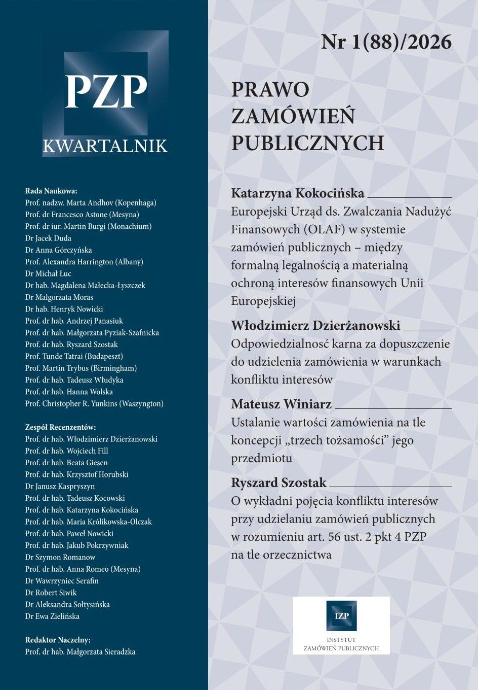 Kwartalnik "Prawo Zamówień Publicznych" nr 01/2026 - epub