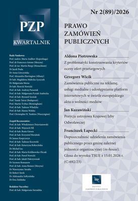 Kwartalnik "Prawo Zamówień Publicznych" nr 02/2026 - epub