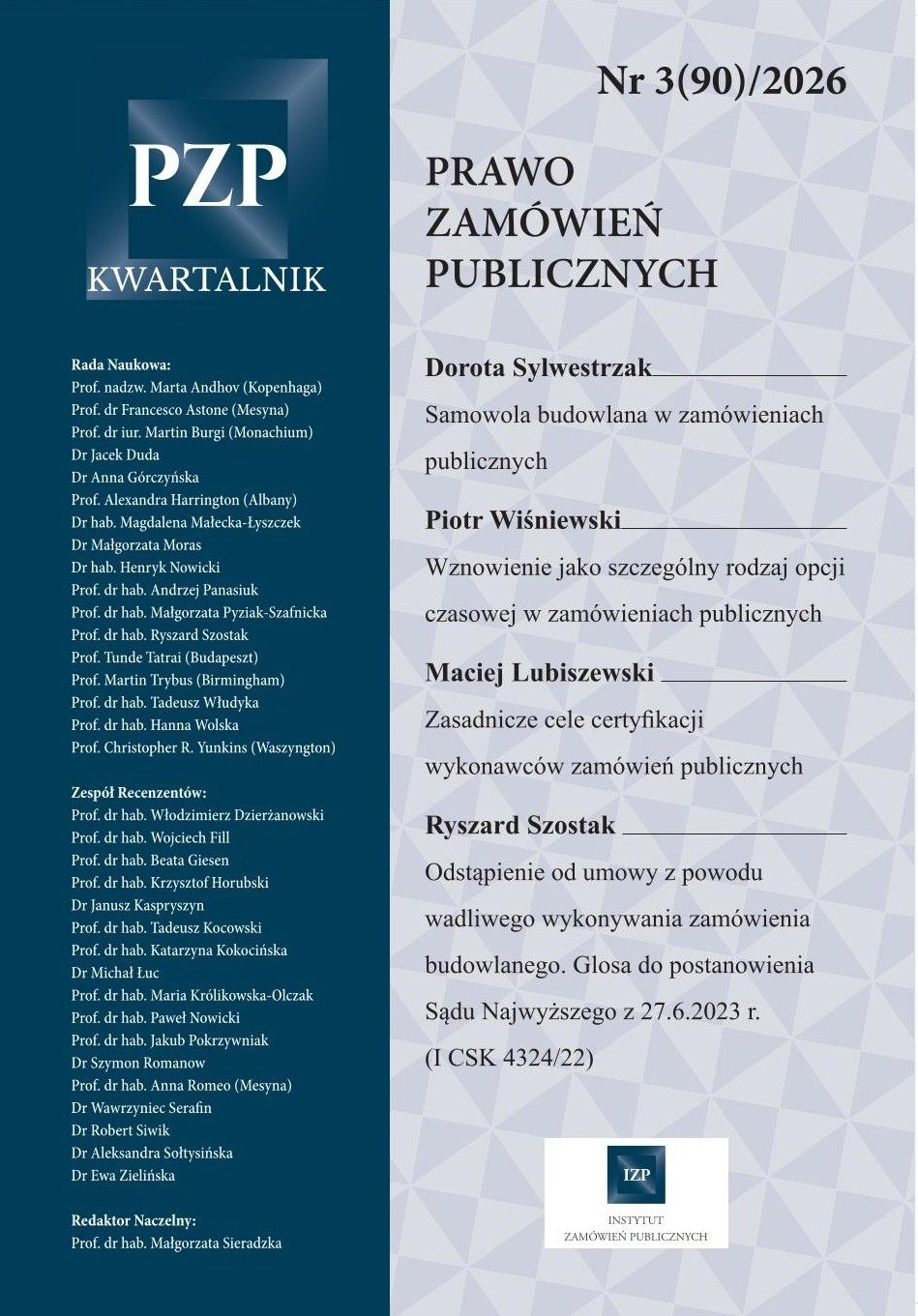 Kwartalnik "Prawo Zamówień Publicznych" nr 03/2026 - epub