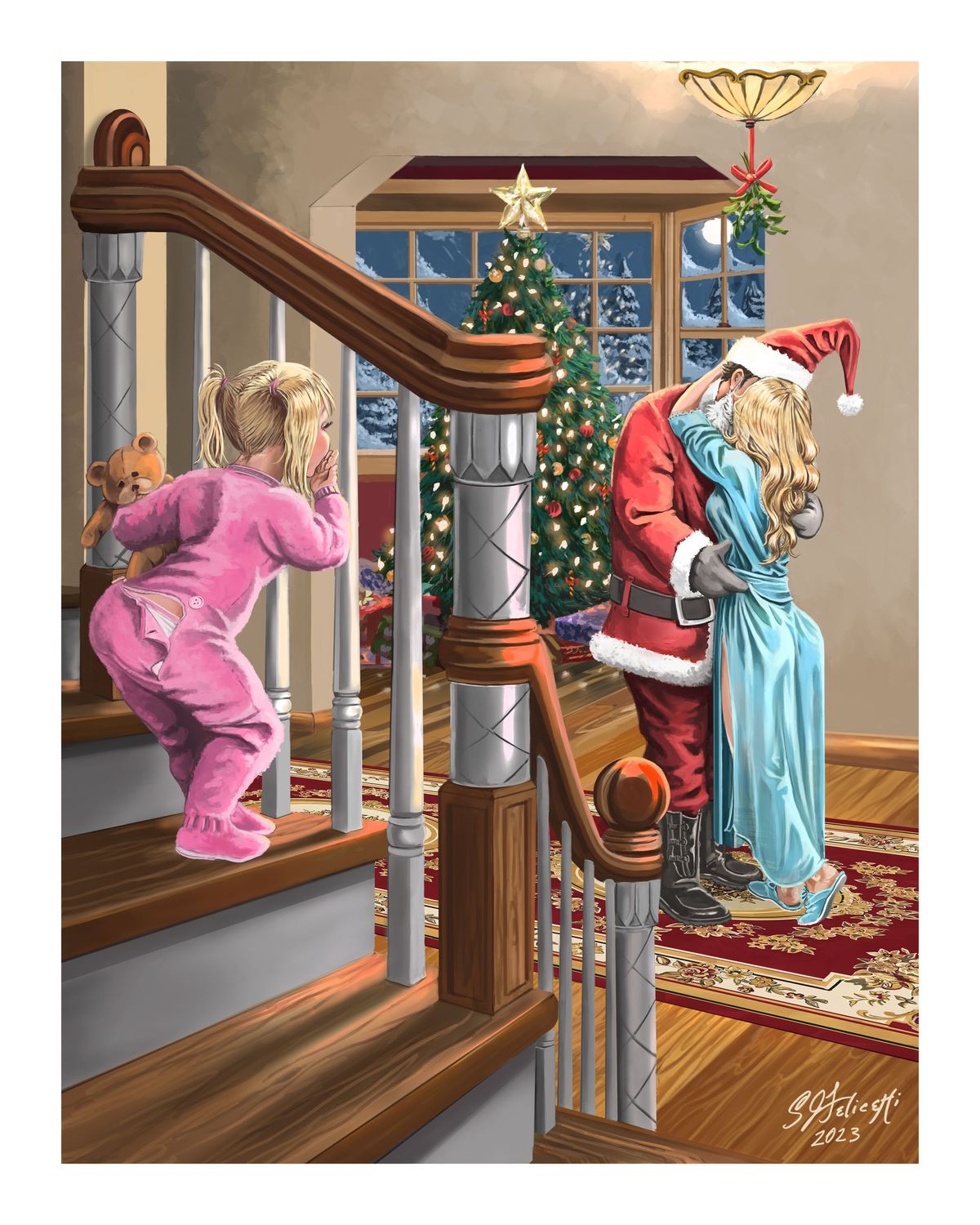 Mommy Kissing Santa Clause