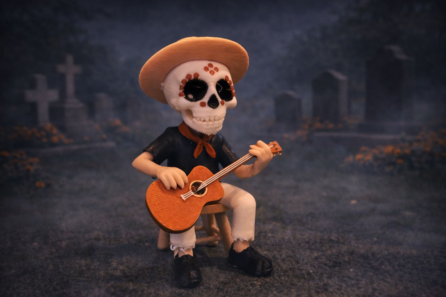 Dia de los Muertos - Skeleton Guitarist Figure