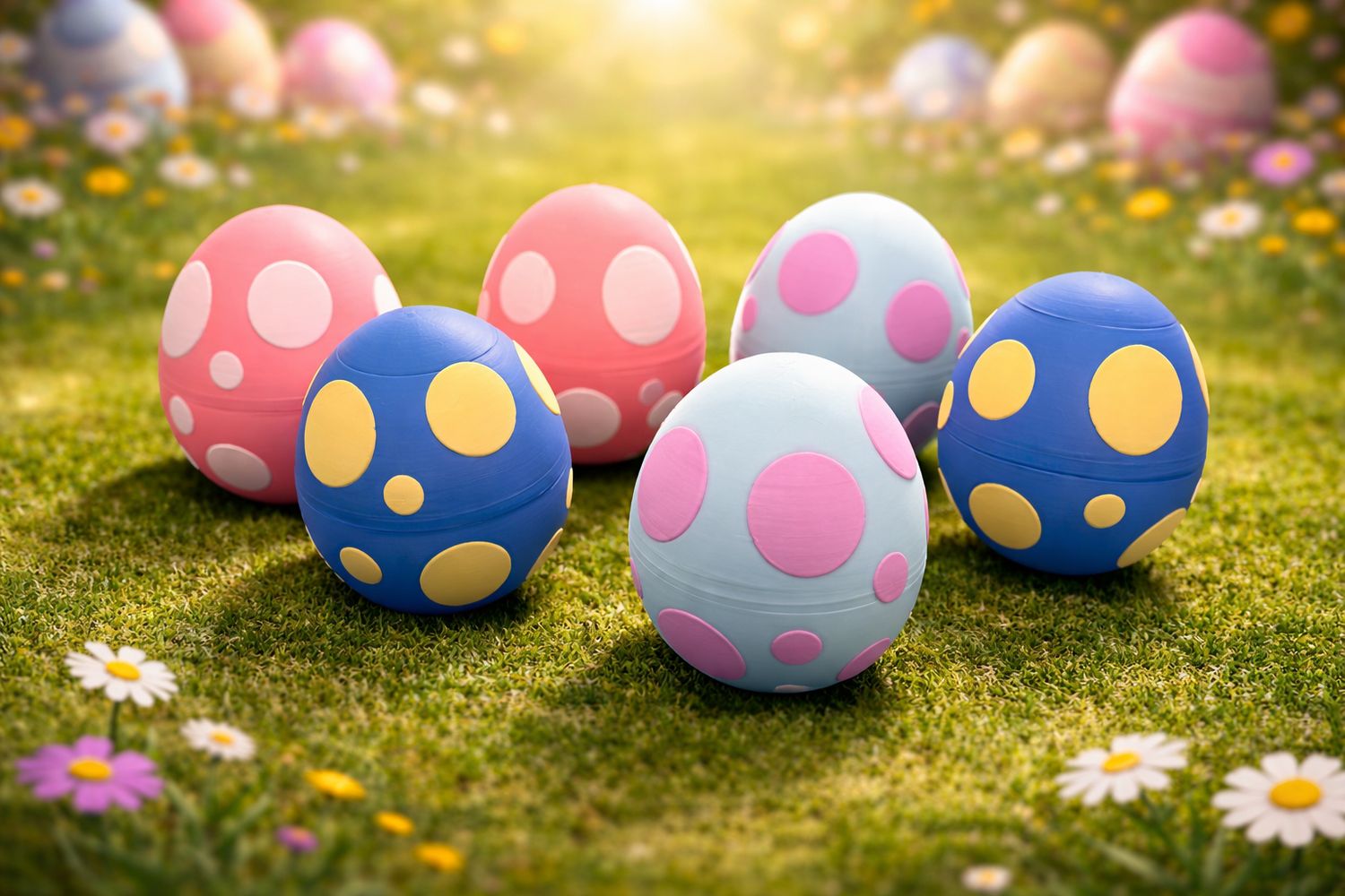 Pastel Poka Dot Easter Egg set ( Set of 3)