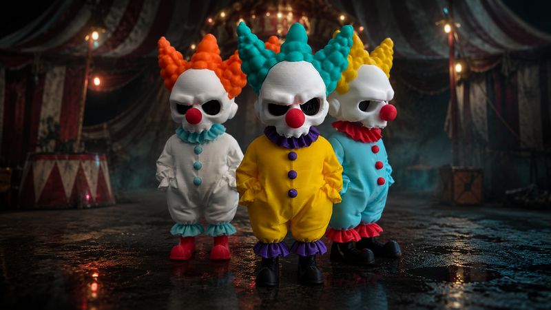 Ghoulish Halloween Clown Trio Set