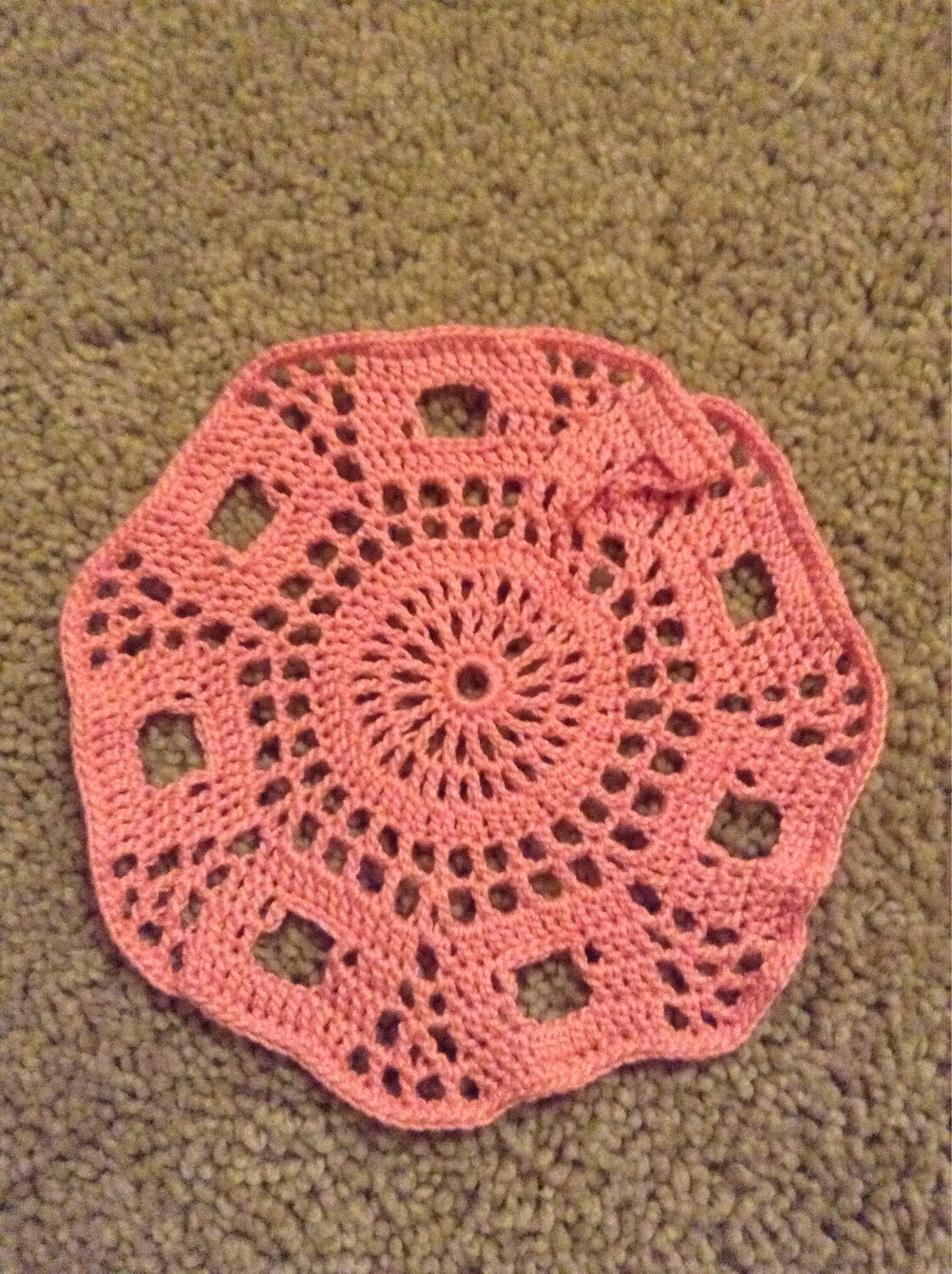 5” pink coaster doily