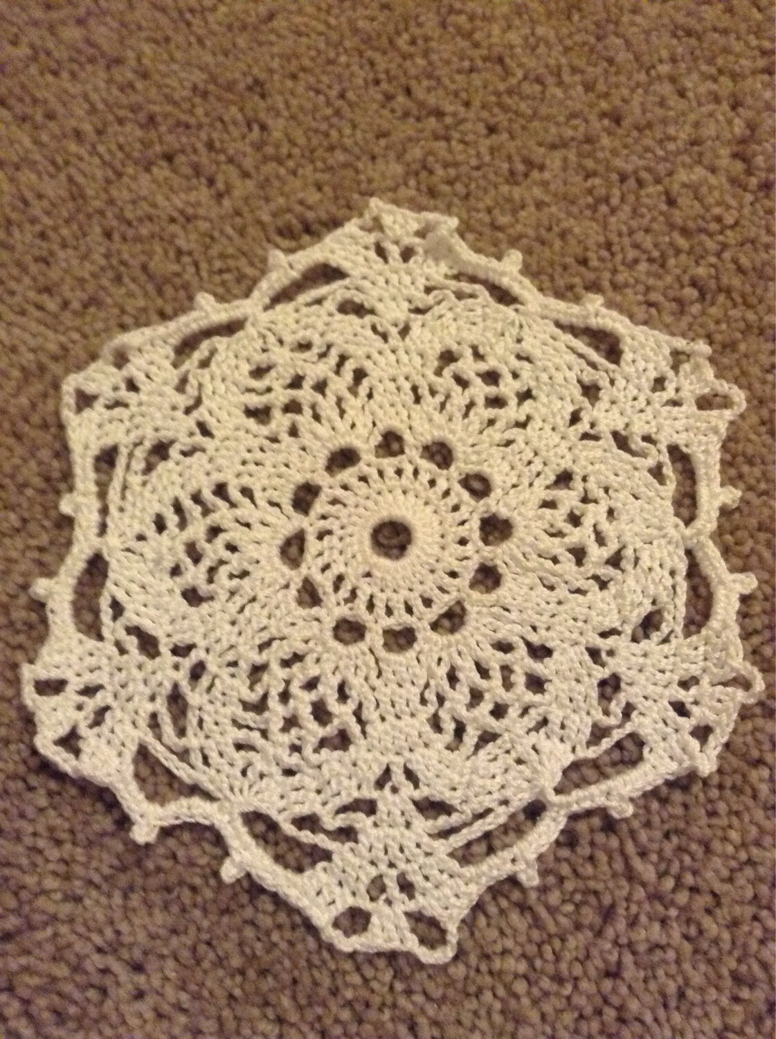 5 1/2” white snowflake doily