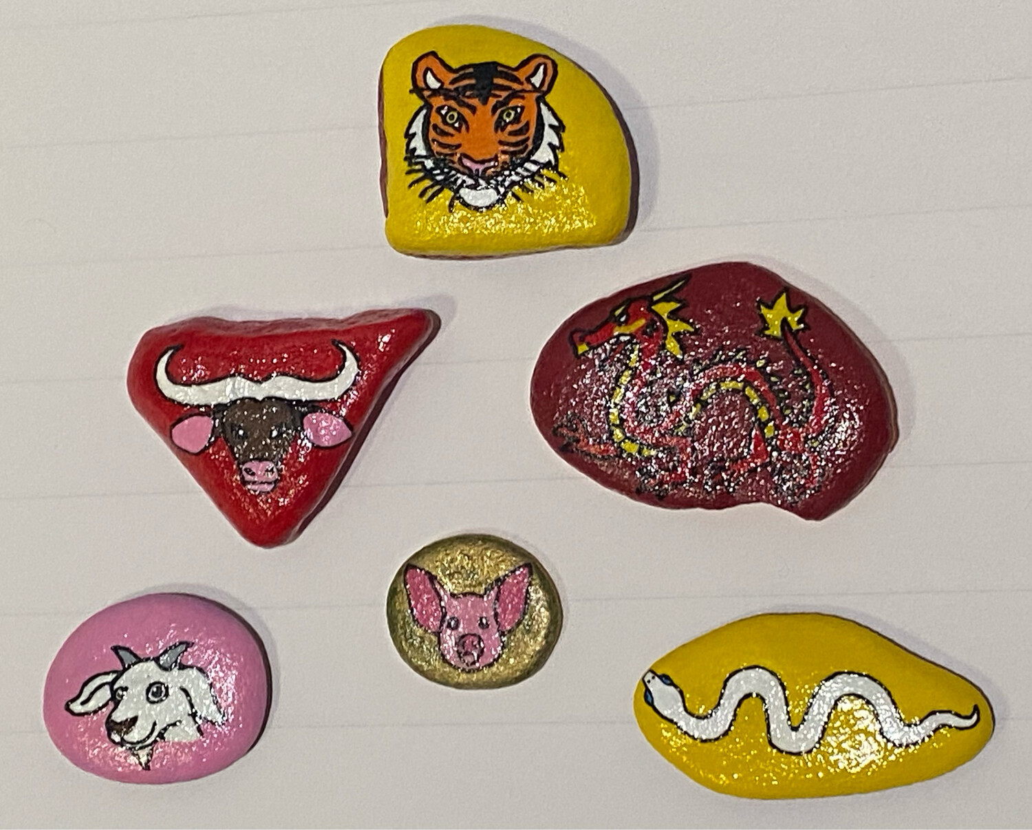 Chinese New Year Stones Set - Double Sided
