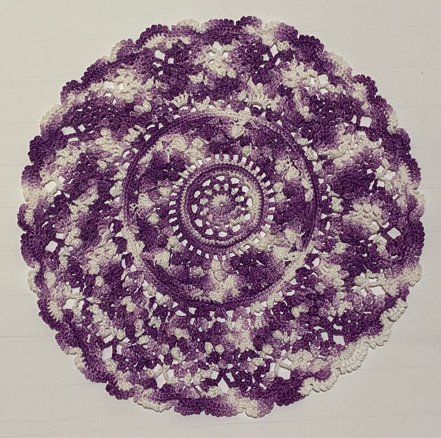 8” Grape Pineapple Round Doily