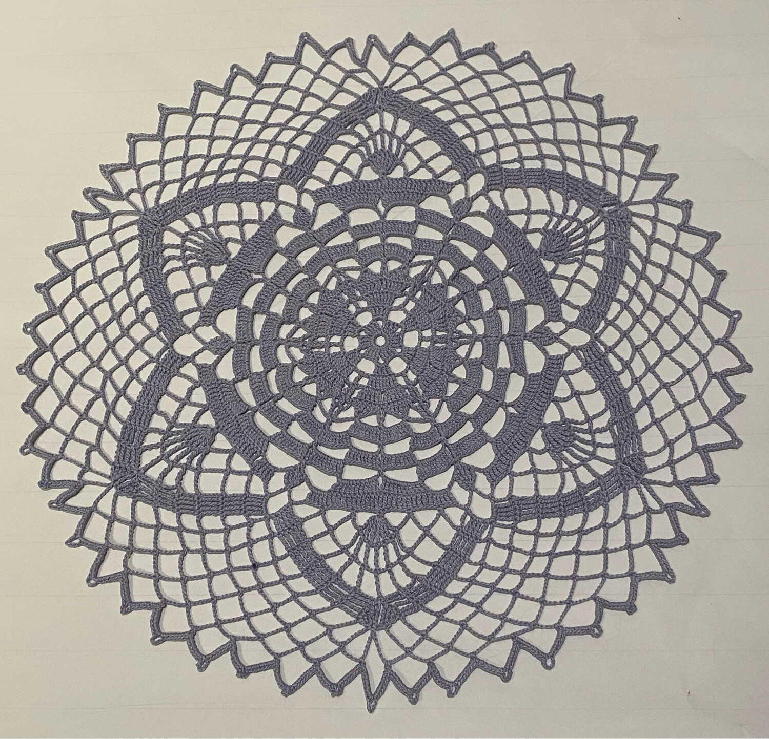 14” Periwinkle Grey Exquisite Peaks Doily