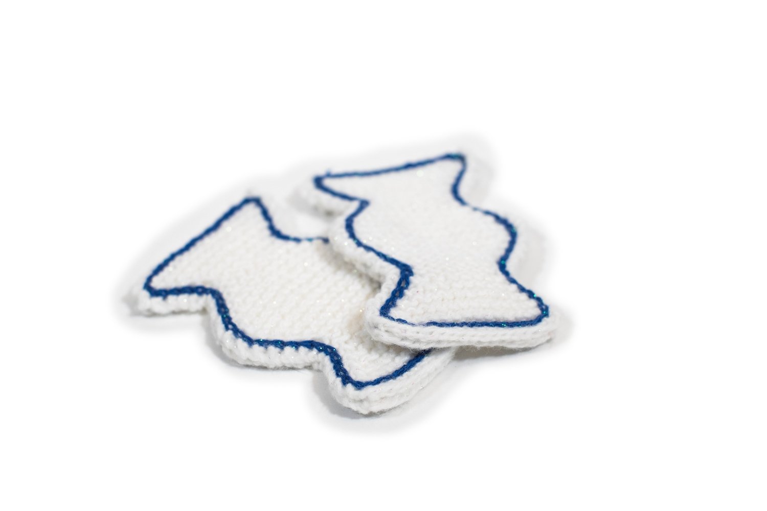 Hand Fit Hot Pads: White With Royal Blue Border