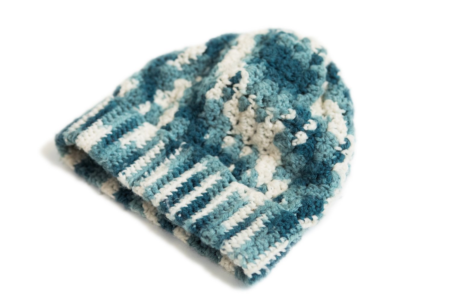 Winter Warm Blue & White Blend Knitted Hat