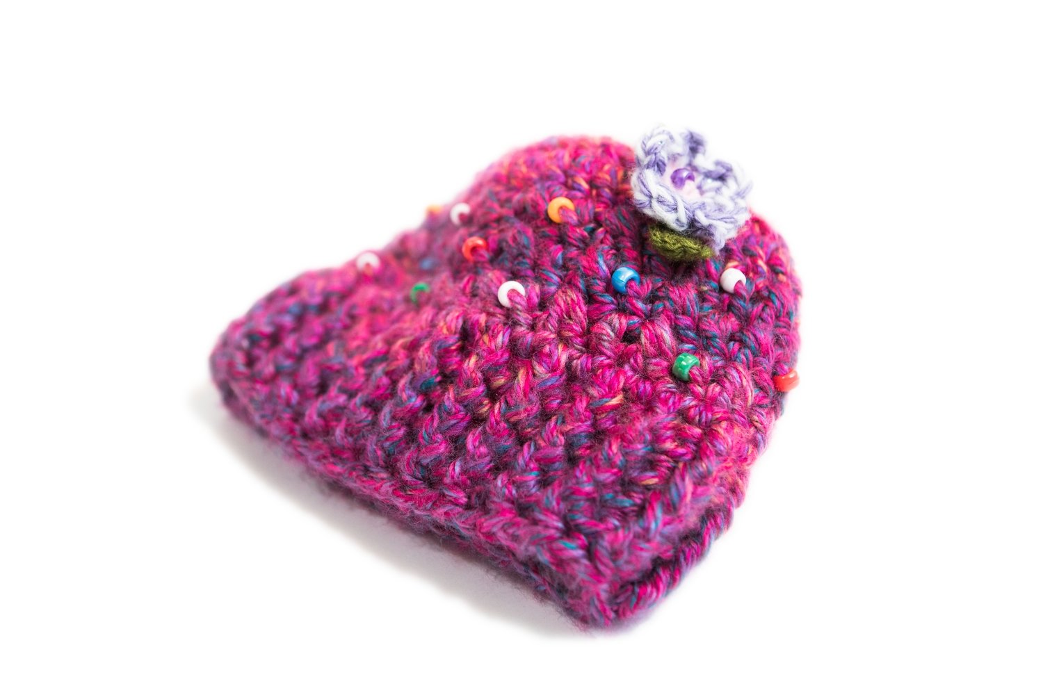 Toasty Warm Passion Pink Knitted Hat w/ Flower