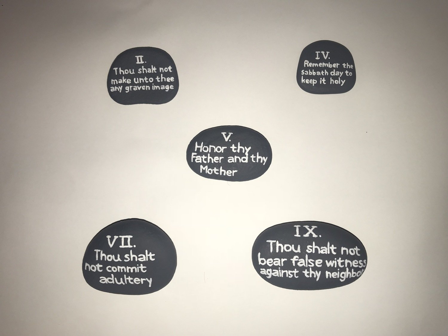 Ten Commandments Stones - Double Sided
