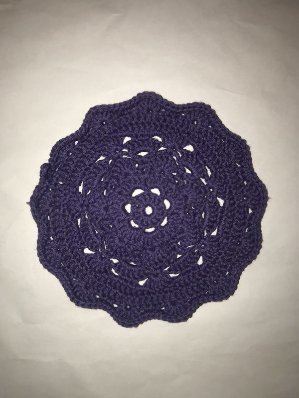 8" Deep Purple 100% Cotton Spiral Knit Dish Cloth