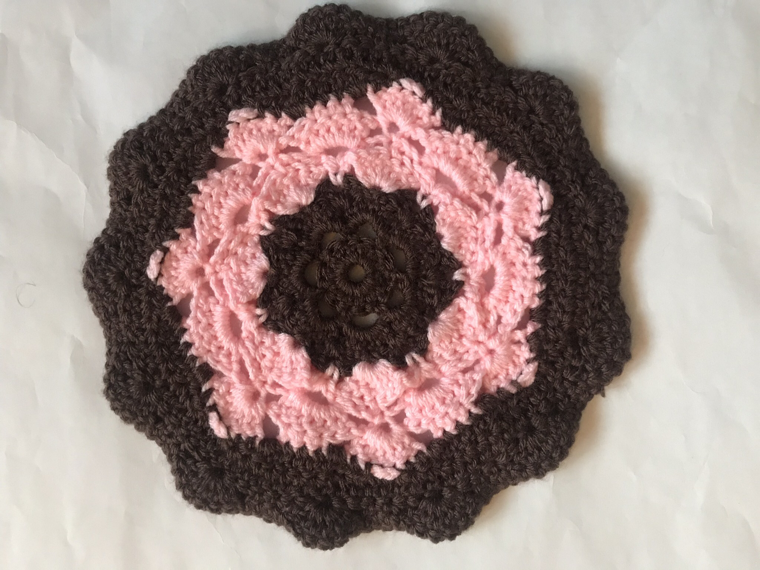 10” Pink Coffee Dish Cloth Style Hot Pad