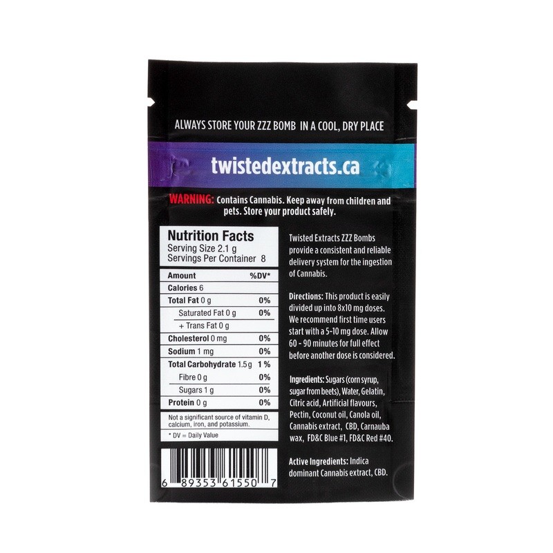 40mg 1:1 THC/CBD Black Cherry ZZZ Bomb by Twisted Extracts