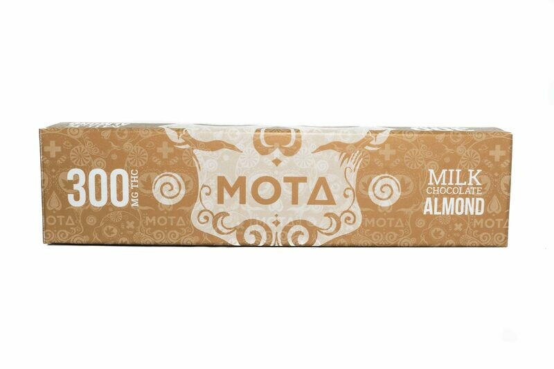 (300mg THC) (Indica) Almond Milk Chocolate Bar By Mota