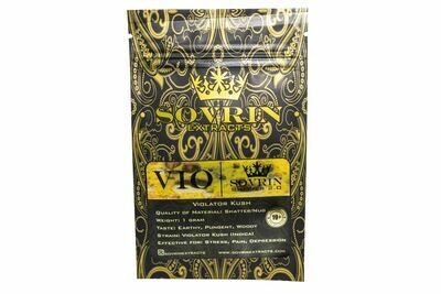 Violator Kush Shatter (Indica) By Sovrin Extracts Violator Kush Shatter (Indica) By Sovrin Extracts
