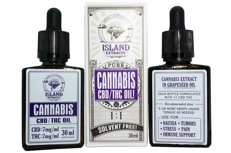 210mg CBD: 210mg THC Tincture (Full Spectrum) (30ml) by Island Extracts (Discontinued - while supplies last)
