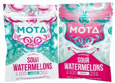 (100mg THC/ 20mg CBD) Sour Watermelon By Mota