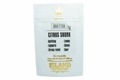Citrus Skunk Shatter (1g) by Island Extracts Citrus Skunk Shatter (1g) by Island Extracts