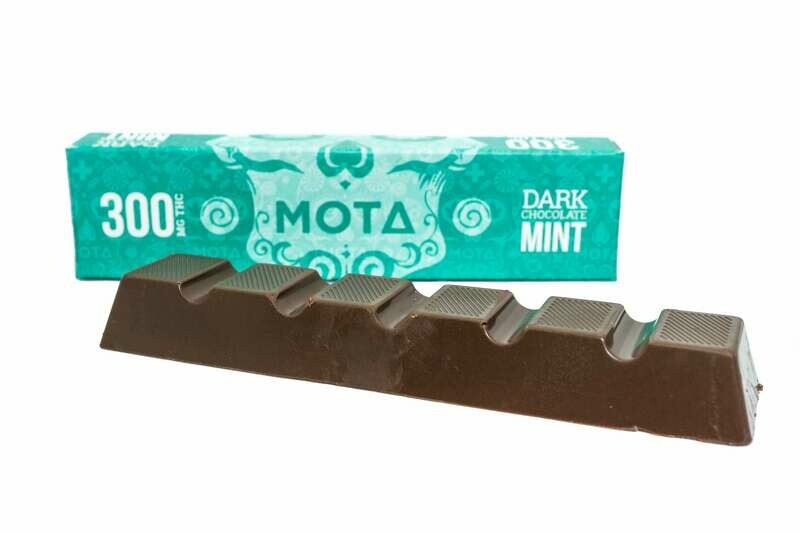 (300mg THC) (Indica) Mint Dark Chocolate Bar By Mota