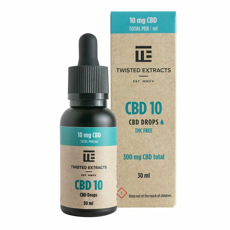 (300mg CBD) CBD 10 Oil Drops By Twisted Extracts *** Now Orange Flavored ***