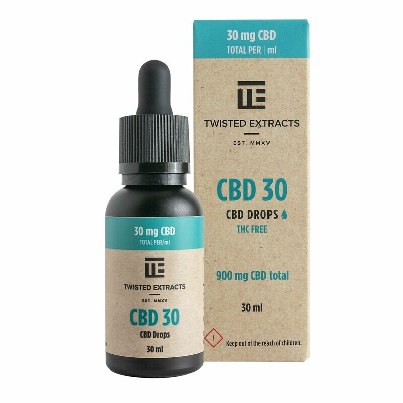 (900mg CBD) CBD 30 Oil Drops By Twisted Extracts **** Now Orange Flavored ****