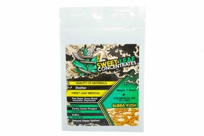 Bubba Kush (Indica) Premium Shatter By Sweet Leaf Concentrates