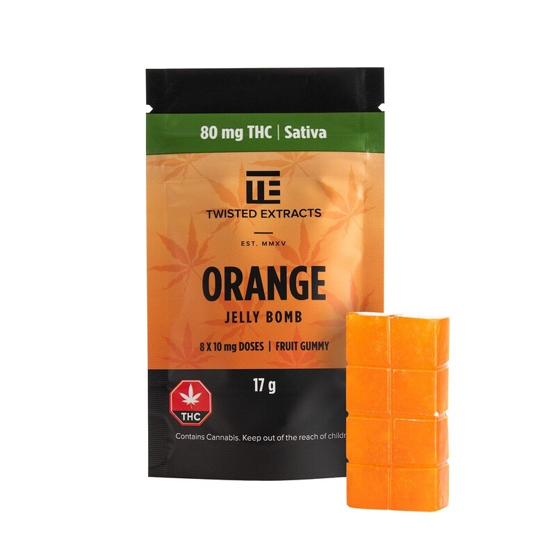 80mg THC Orange Jelly Bomb by Twisted Extracts