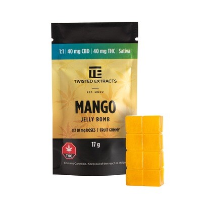 40mg 1:1 THC/CBD Mango Jelly Bomb by Twisted Extracts