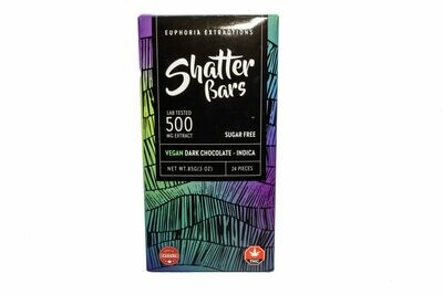 Vegan Dark Chocolate Indica Shatter Bar By Euphoria Extractions (Sugar Free) (500mg) (Current Strain: Nukem)