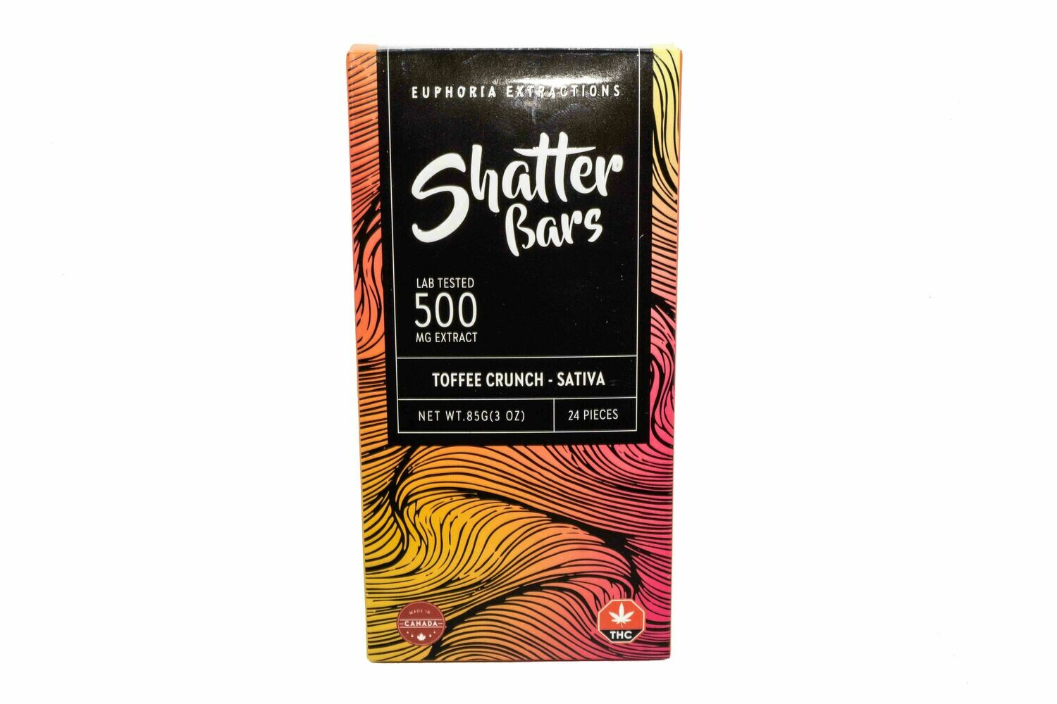 Toffee Crunch Sativa Shatter Bar By Euphoria Extractions (500mg) (Current Strain Acapulco Gold