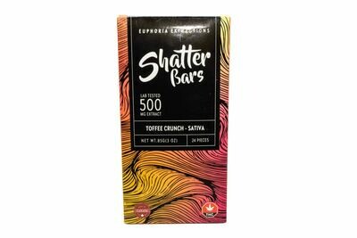 Toffee Crunch Sativa Shatter Bar By Euphoria Extractions (500mg) (Current Strain: White Durban)
