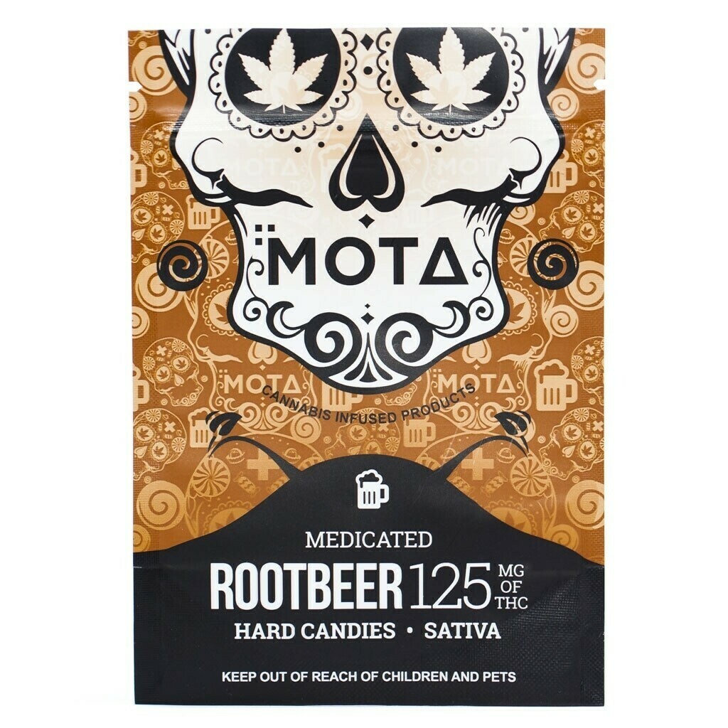 (125mg THC) Hard Candies By Mota, Type: Root Beer (Sativa)