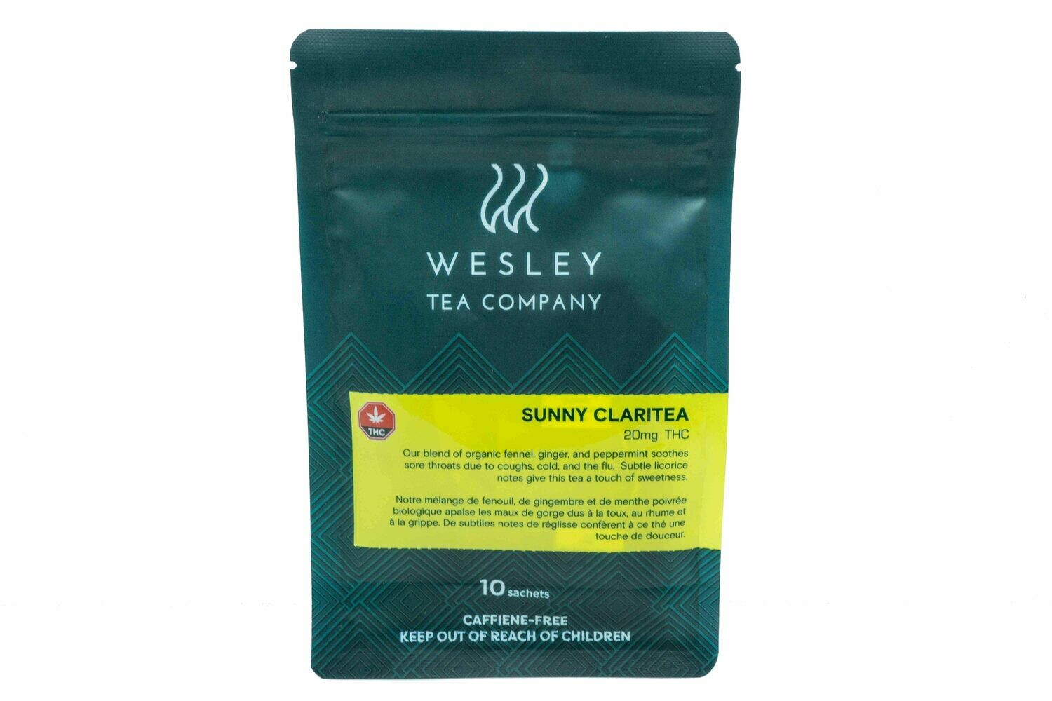 Tea Bags (10 Satchets Per) By Wesley Tea, Type: Sunny Claritea (20mg THC)